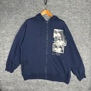 Makaveli Branded‎ Men's Zip Up Hoodie Navy Blue XL Graphic Print Streetwear